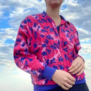 Nike Vintage Windbreaker Pink and Purple Patterned Sportswear Jacket